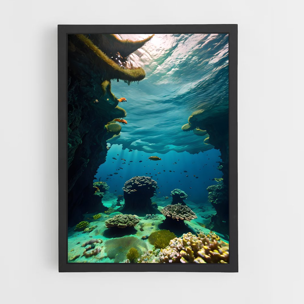 Poster Émergence Aquatique – affiche Plongée sous-marine (vue 2)